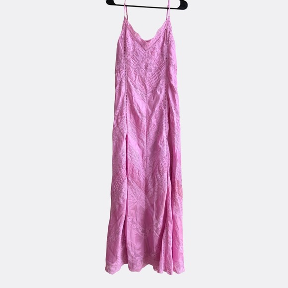 LoveShackFancy Joanne Maxi Dress Lace Panel Tulip Pink Size 8 NWT $795 Sold Out - Picture 2 of 9